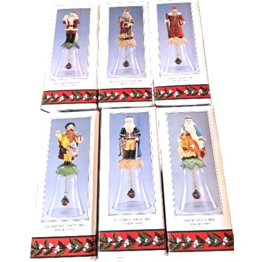 Vintage Novelino Christmas Bells Complete Set Of 6 In Original‎  Boxes 1992
